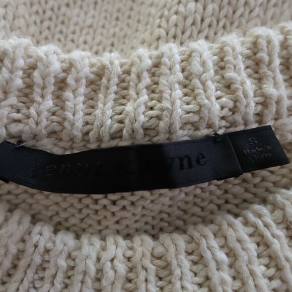 Jenni Kayne Cotton Linen Blend Crewneck Boyfriend Sweater In Ivory Size S - Picture 9 of 13